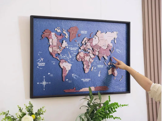 木質世界地圖 - 3D 航海款