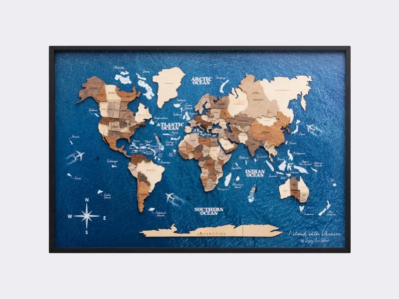 木質世界地圖 - 3D 航海款
