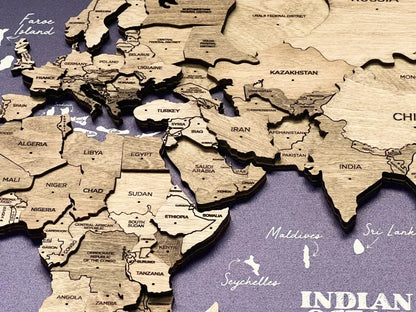 木質世界地圖 - 3D 海風款